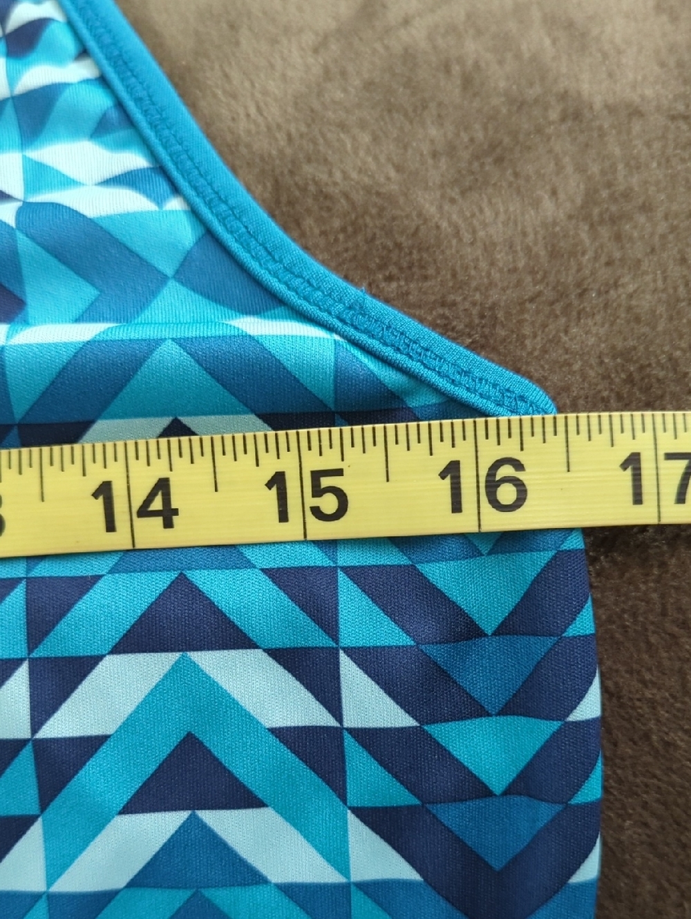 Old Navy Active Teal & Navy Geometric Racerback Workout Running Tank Size Small - Picture 8 of 8